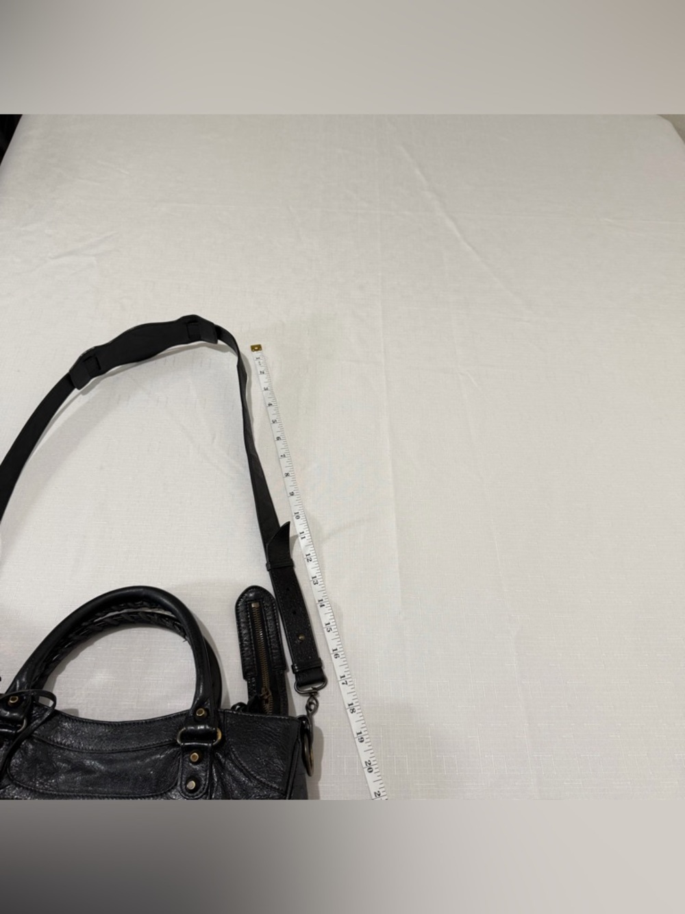 Balenciaga Classic Velo Black Leather Bag Aged Brass Moto Crossbody - Picture 11 of 16